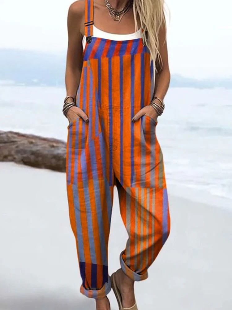 Gestreepte Vintage Jumpsuit | Comfort & Stijl voor Elke Dag